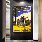 cartel publicitario de moto vintage