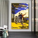 cartel publicitario de moto vintage
