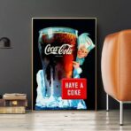 cartel publicitario vintage de coca cola