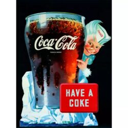cartel publicitario vintage de coca cola