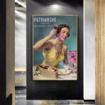 cartel publicitario vintage mujer