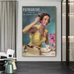 cartel publicitario vintage mujer