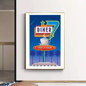 cartel de restaurante vintage