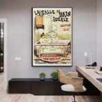 cartel de bano vintage 1