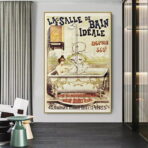 cartel de bano vintage 1