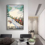 cartel vintage br deportes de invierno saint pierre de chartreuse