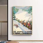 cartel vintage br deportes de invierno saint pierre de chartreuse