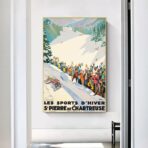 cartel vintage br deportes de invierno saint pierre de chartreuse