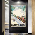 cartel vintage br deportes de invierno saint pierre de chartreuse