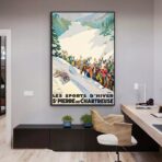 cartel vintage br deportes de invierno saint pierre de chartreuse