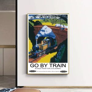 cartel de tren vintage 1