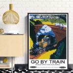 cartel de tren vintage 1