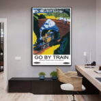 cartel de tren vintage 1