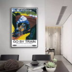 cartel de tren vintage 1