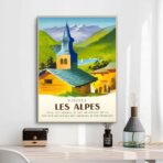 affiche vintage alpes