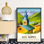 affiche vintage alpes