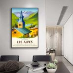 affiche vintage alpes