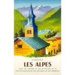affiche vintage alpes