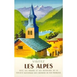 affiche vintage alpes