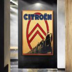 cartel de automovil vintage
