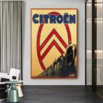 cartel de automovil vintage
