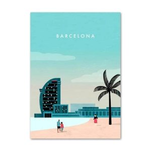 affiche vintage barcelone