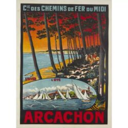 affiche vintage bassin d'arcachon