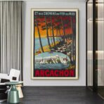 affiche vintage bassin d'arcachon