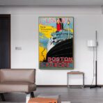 affiche vintage bateau
