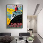 affiche vintage bateau