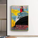 affiche vintage bateau