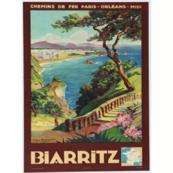 affiche vintage biarritz