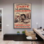 cartel de gato vintage