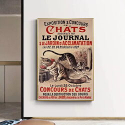 cartel de gato vintage