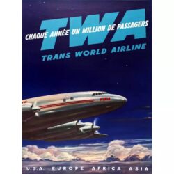 cartel de aerolinea vintage