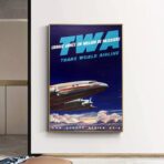 cartel de aerolinea vintage