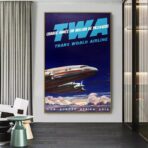 cartel de aerolinea vintage