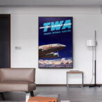 cartel de aerolinea vintage