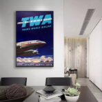 cartel de aerolinea vintage