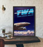 cartel de aerolinea vintage