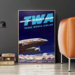 cartel de aerolinea vintage