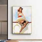 cartel de mujer vintage