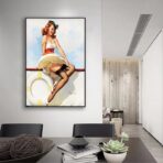 cartel de mujer vintage