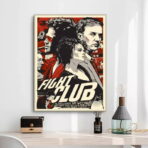 cartel vintage del club de lucha