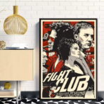 cartel vintage del club de lucha