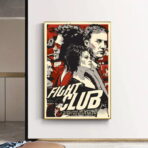 cartel vintage del club de lucha