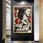 cartel vintage del club de lucha