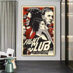 cartel vintage del club de lucha