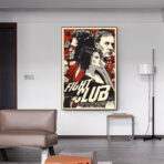 cartel vintage del club de lucha