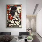 cartel vintage del club de lucha